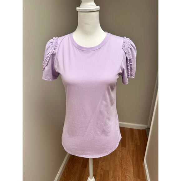 Generation Love Nina Ruffle Tee Shirt Lavender size XS - Picture 2 of 6